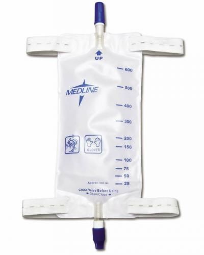 Urine Leg Bag, 1100mL, Anti-Reflux, Twist Valve, Sterile - Case of 48
