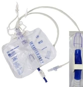 Urinary Drainage Bag 2000mL BelPro 59in with Anti-Splash Clip - Each