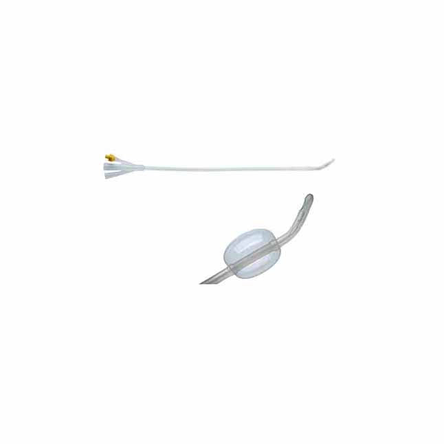 X-flow® Prostatic Catheter, 3-Way, Dufour Coude Tip, 24Fr, 50mL, 42cm, Silicone - Box of 5