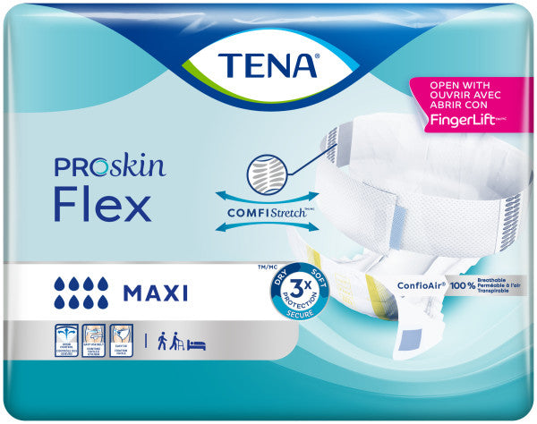 Tena Proskin Flex Normal Incontinence Pads (Large) – 34 Pack, Flexible Waist Belt, Super Absorbent