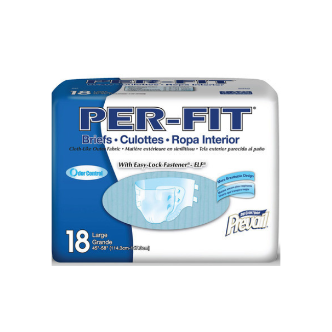 Briefs Prevail Per-Fit Large 45-58in Blue - 4 Case of 18