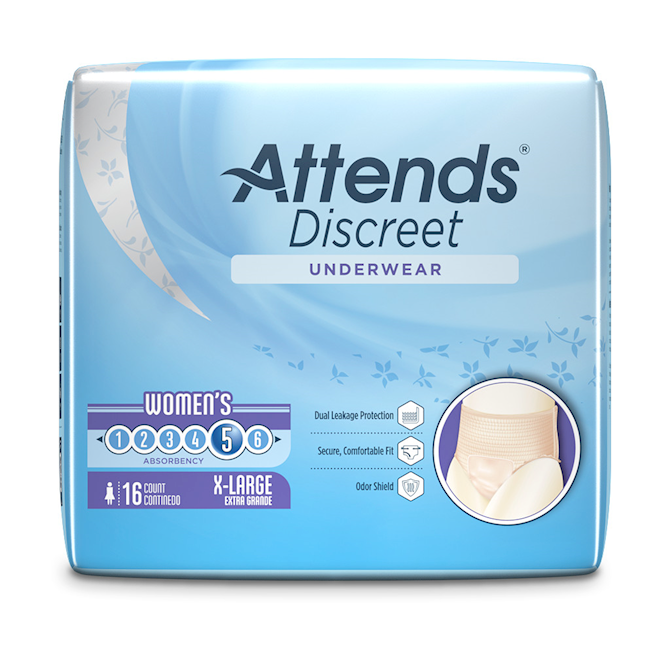 Attends Discreet Underwear, Female, S/M - 4 bags of 20 - ActivKare