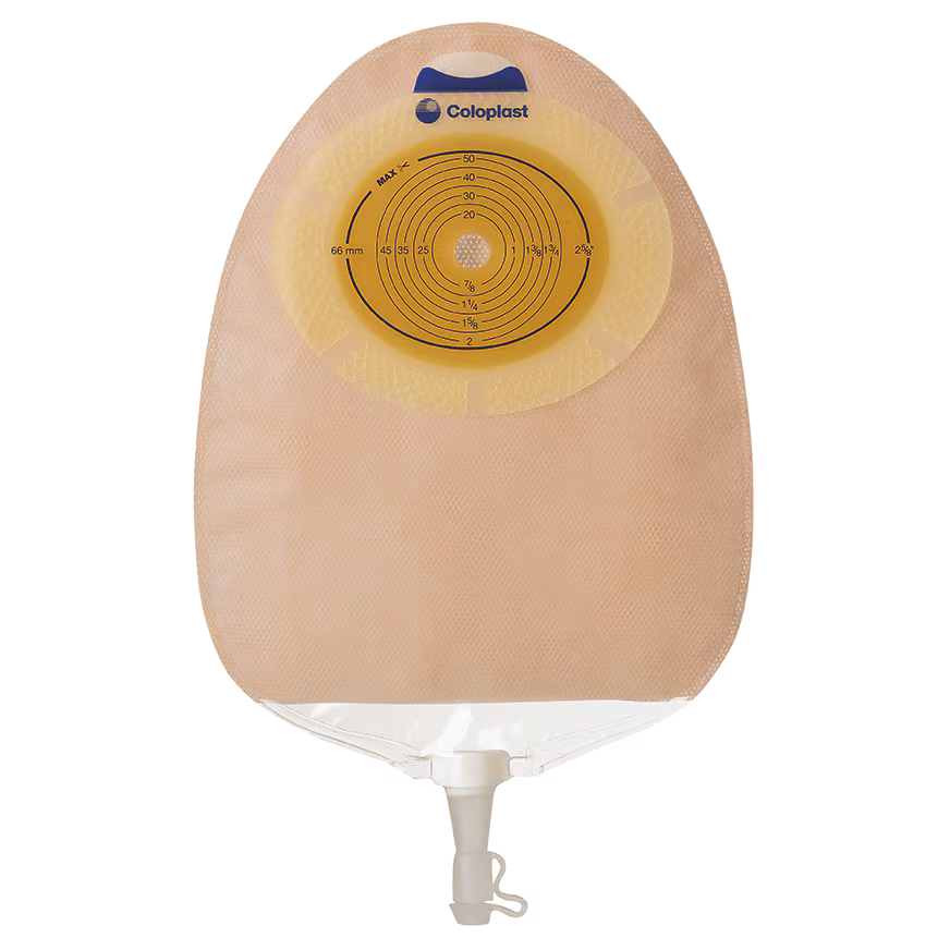 SenSura® 1-Piece Opaque Convex Light Urostomy Pouch, Cut-to-Fit up to 1 1/4in, 33mm - Box of 10