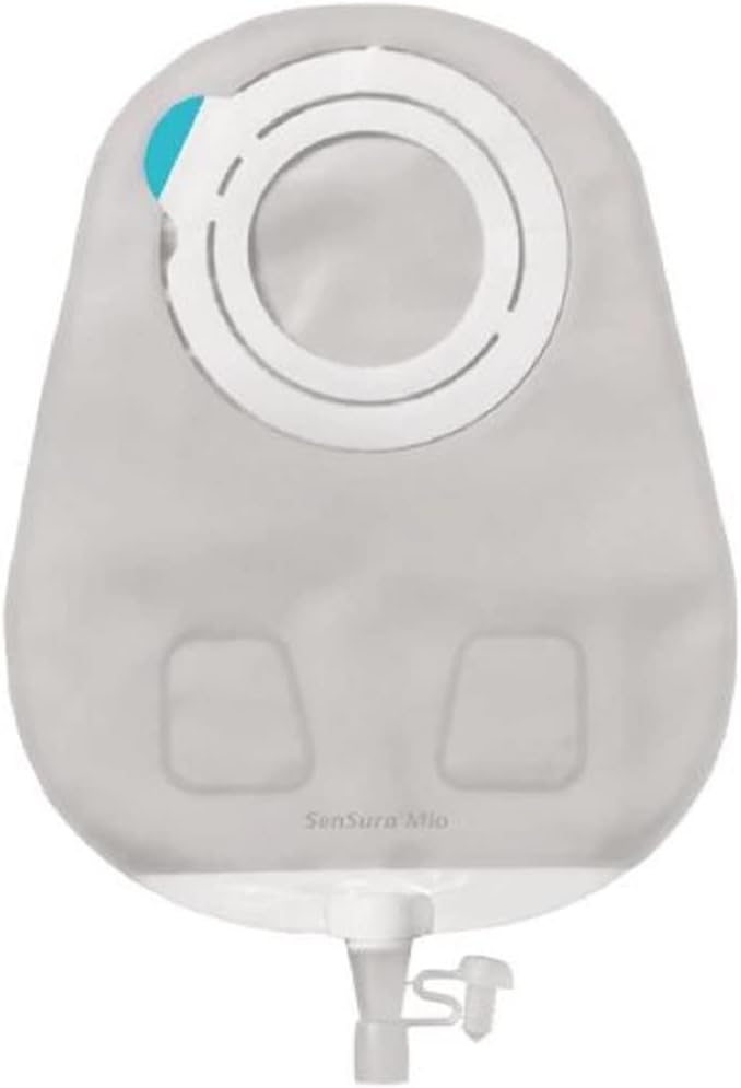 SenSura® Mio 2-Piece Click Pouch, Urostomy, Drainable, Maxi, Transparent, Flange Size, 50mm Red - Box of 10
