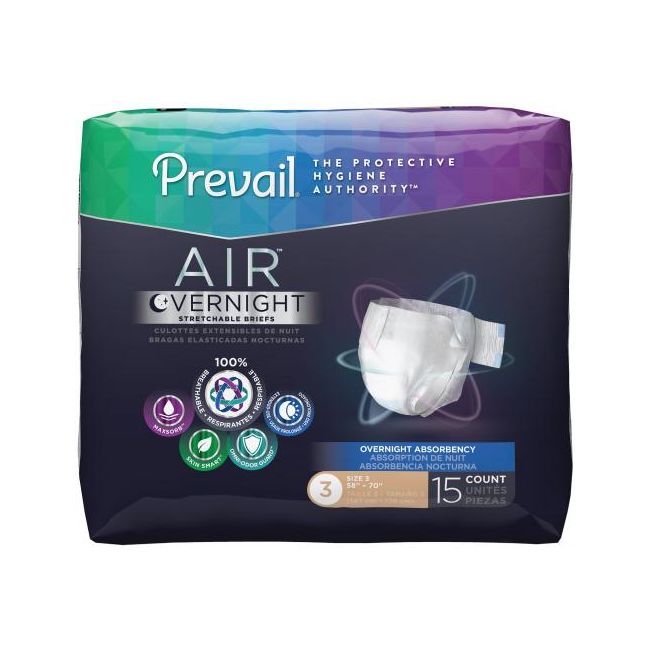 Briefs Prevail Night Size 3 X-Large 58-70in - 4 Case of 15