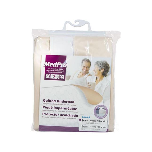 Quilted Underpad, with Tuck-in Panel, White 36 x 72 - Each