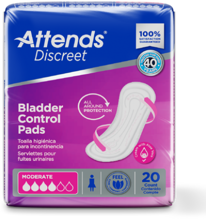 PAD INCONTINENCE ATTENDS DISCREET MODERATE CA/10 X 20 ADPMOD P96 - ActivKare