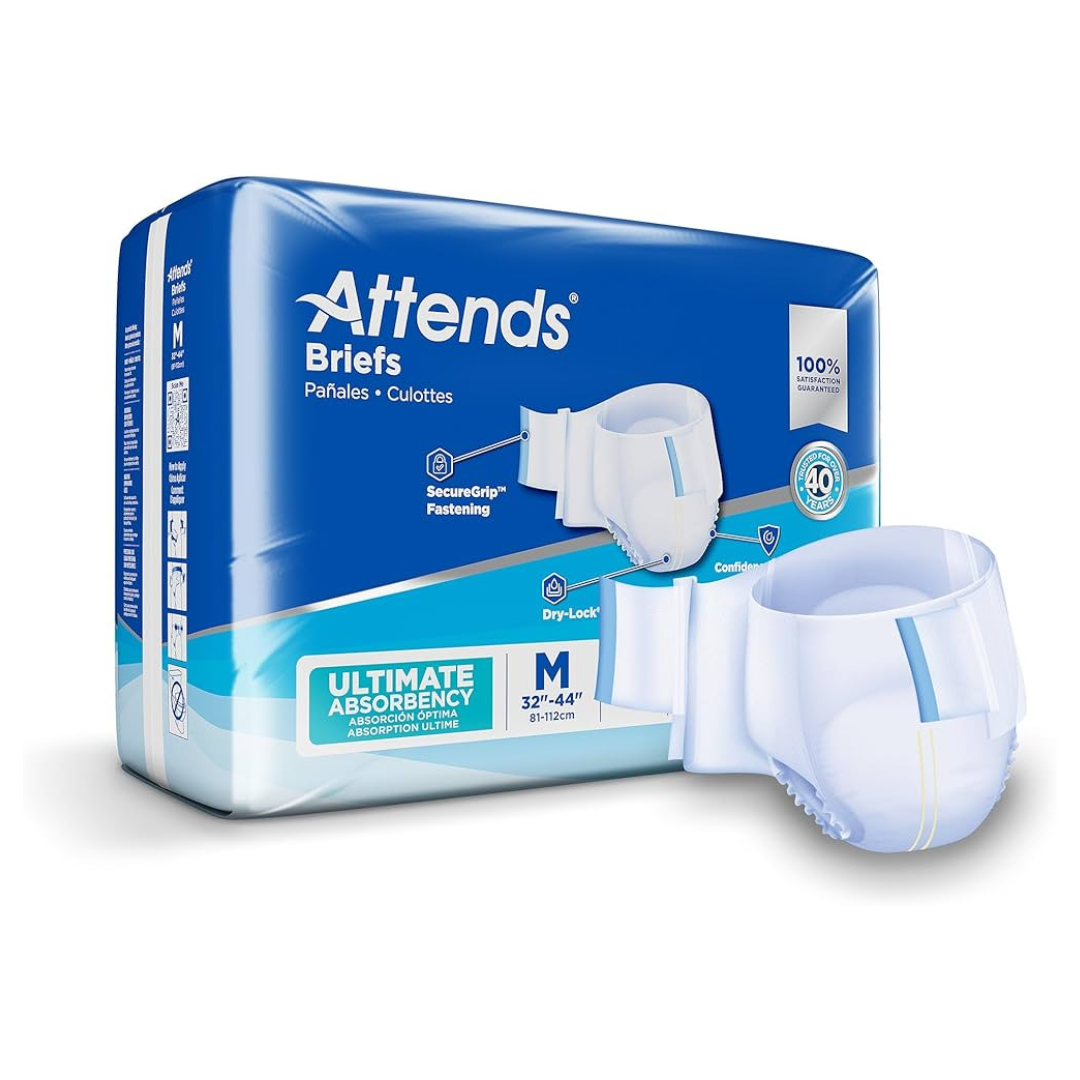 BRIEFS ATTENDS DERMADRY MEDIUM 32-44IN CA/4 X 24 DDC20 P42 - ActivKare