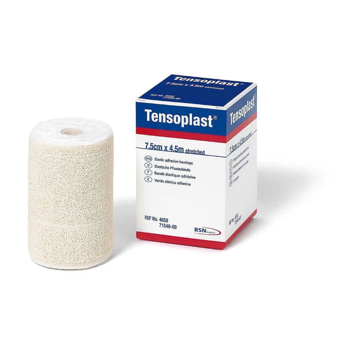 BANDAGE ELASTIC TENSOPLAST 7.5CM X && 4-5M STRETCHED BX/12RL - ActivKare