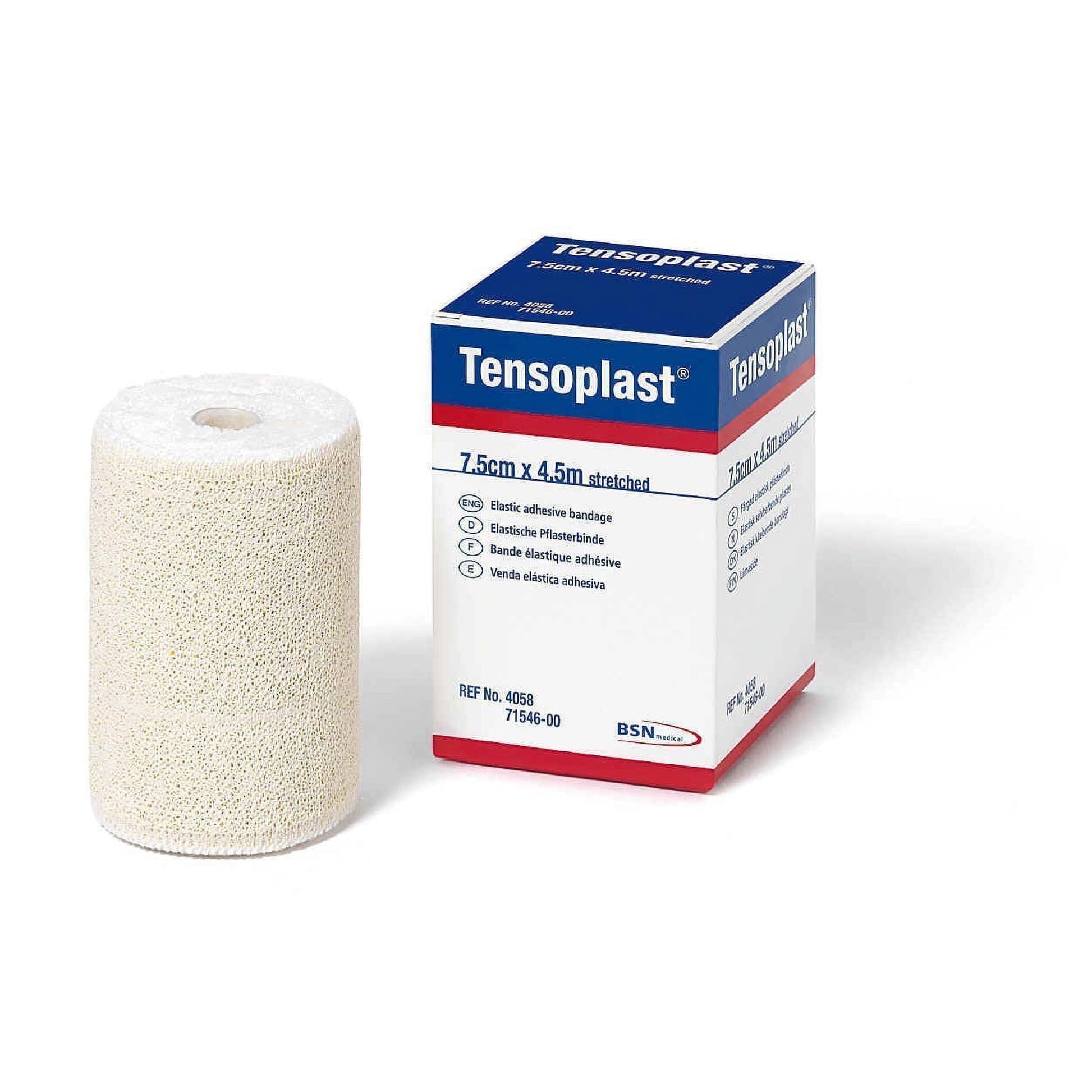 BANDAGE ELASTIC TENSOPLAST 7.5CM X && 4-5M STRETCHED BX/12RL - ActivKare