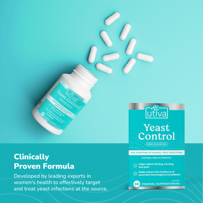 UTIVA Yeast Control (Boric Acid Suppositories) - ActivKare