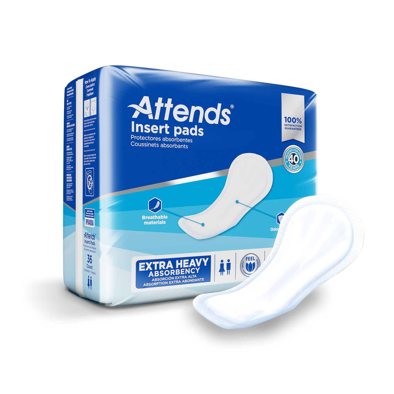 PAD INCONTINENCE INSERT 18.75IN CA/4 X 36 IP0400A - ActivKare
