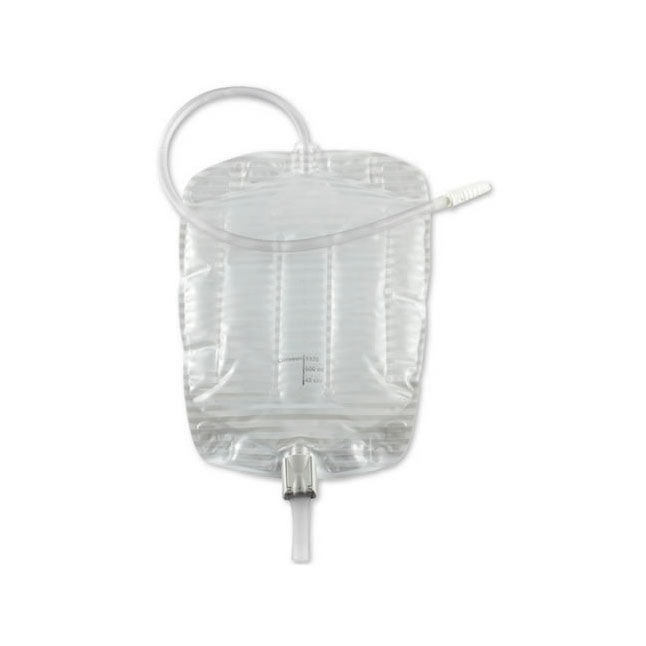 Conveen Security+ Leg Bag with Fabric Straps, Size 34oz, 1000mL, Lever Outlet, Sterile - 6 Boxes of 10