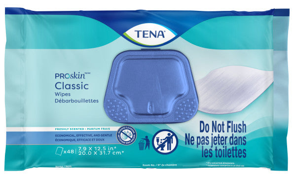 TENA ProSkin Classic Washcloth, Premoistened Wipe, Scented
