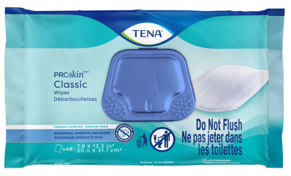 TENA ProSkin Classic Washcloth, Premoistened Wipe, Scented