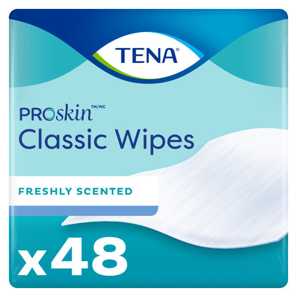 TENA ProSkin Classic Washcloth, Premoistened Wipe, Scented