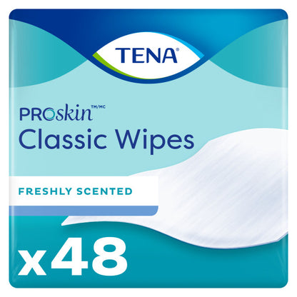 TENA ProSkin Classic Washcloth, Premoistened Wipe, Scented