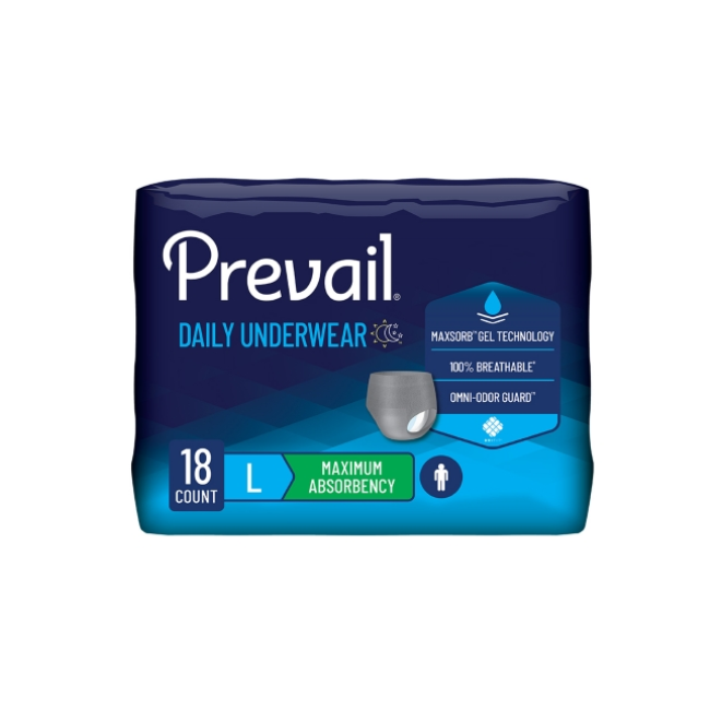 UNDERWEAR PROTECTIVE PREVAIL MEN ABS LRG/X-LRG CA/4 X 18S - ActivKare