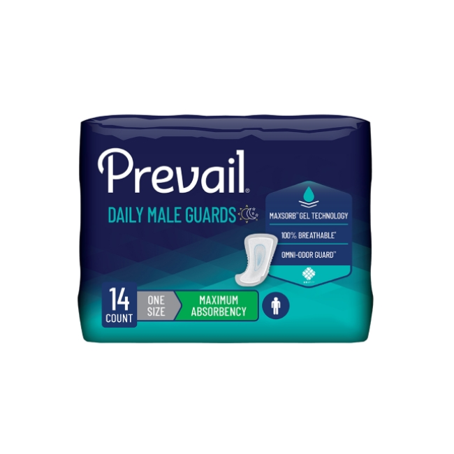 PAD INCONTINENCE MALE GUARD PREVAIL CA/9 X 14S - ActivKare