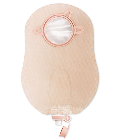 Hollister Urostomy Pouch, 2-Piece, Transparent, 57mm Flange, 9in, Red - Box of 10
