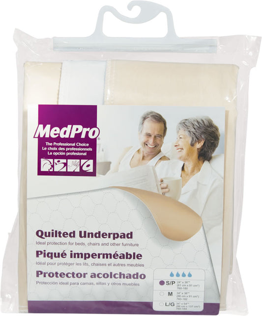 REUSABLE UNDERPAD WHITE MEDIUM 34IN X 36IN, MODERATE-HEAVY ABSORBENCY, QUILTED - ActivKare