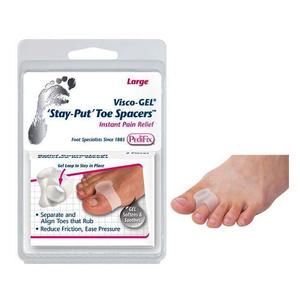 VISCO-GEL STAY-PUT TOE SPACER W/ SOFT GEL LOOP MINERAL OIL UNIVERSAL LARGE REUSABLE WASHABLE - ActivKare